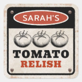 Custom Tomato Relish label met grunge teken (Voorkant)