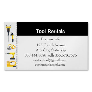 Custom Tool Equipment Rentals Visitekaartje Magnetisch Visitekaartje