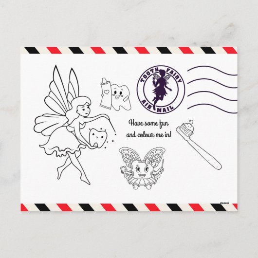 Custom Tooth Fairy Briefkaart voor kinderen (Achterkant)