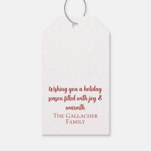 Custom Topiary Christmas Tree Cadeaulabel (Achterkant)