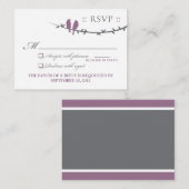 ::custom::: Tortelduifjes 3.5x2.5" Grijs/Paarse RS Informatiekaartje (Voorkant / Achterkant)