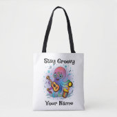 Custom Tote Bag | Retro Octopus | Name & Text (Voorkant)