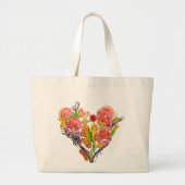 Custom Tote Bag  with watercolor heart (Voorkant)