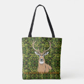 Custom tote bag with whitetail design (Achterkant)