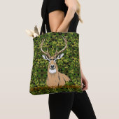 Custom tote bag with whitetail design (Dichtbij)