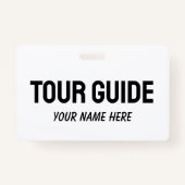 Custom tour guide name badge with clip or string (Voorkant)