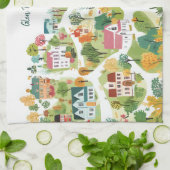 Custom Town Naam Nieuw Home Gift Theedoek (Gevouwen)