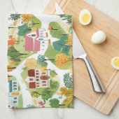 Custom Town Naam Nieuw Home Gift Theedoek (Quarter Fold)