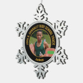 Custom Track & Field Photo High School Runner Tin Sneeuwvlok Ornament (Rechts)