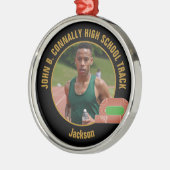 Custom Track Team Photo Runner Christmas Metalen Ornament (Links)