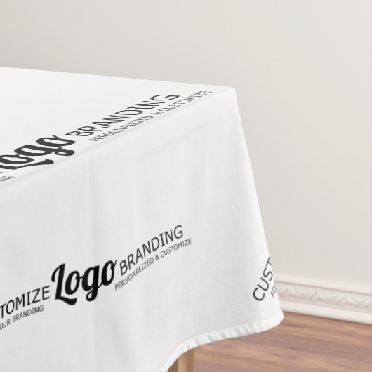 Custom Trade Show zwart-wit merk Logo Tafelkleed (Voorbeeld)
