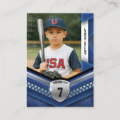 Custom Trading Kaart, Blue Silver Sport Sjabloon Contactkaartje (Voorkant)