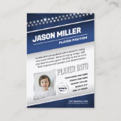 Custom Trading Kaart, Blue Silver Sport Sjabloon Contactkaartje (Achterkant)