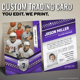 Custom Trading Kaart, Paarse Silver Sport Sjabloon Contactkaartje