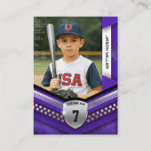 Custom Trading Kaart, Paarse Silver Sport Sjabloon Contactkaartje (Voorkant)