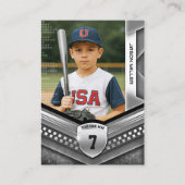 Custom Trading Kaart, Zwart Zilveren Sport Sjabloo Contactkaartje (Voorkant)