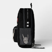 Custom Traditional Skull tattoo Red Roses Zwart Bedrukte Rugzak (Rechts)