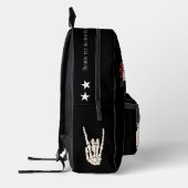 Custom Traditional Skull tattoo Red Roses Zwart Bedrukte Rugzak (Links)