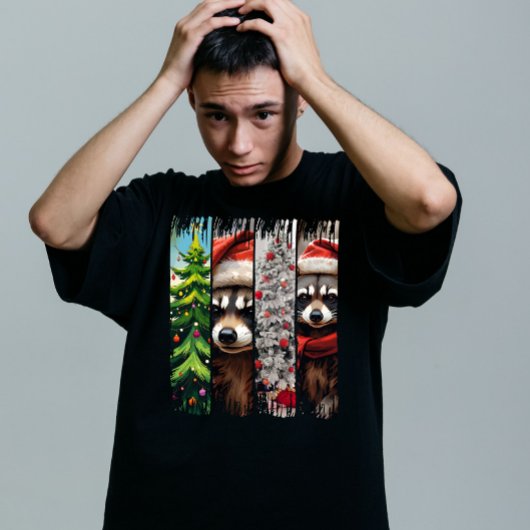 Custom Trash Panda Kerstfeest T-shirt