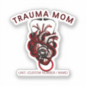 Custom Trauma Nurse Mom Anatomical Heart  Sticker (Voorkant)