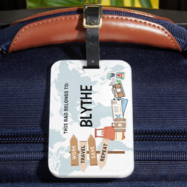 Custom Travel Bag Label - Werk, Reizen, Opslaan, H Bagagelabel