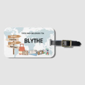 Custom Travel Bag Label - Werk, Reizen, Opslaan, H Bagagelabel (Voorkant (horizontaal))