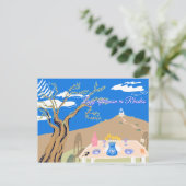 Custom Travel Greek afternoon olive tree scenery Feestdagenkaart (Staand voorkant)