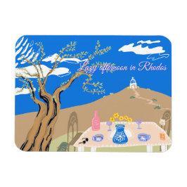 Custom Travel Greek afternoon olive tree scenery  Magneet