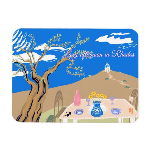 Custom Travel Greek afternoon olive tree scenery  Magneet (Horizontaal)