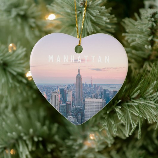 Custom Travel NYC Manhattan New York Keramisch Ornament (Boom)