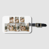 Custom Travel Tag – Family Photo Collage Design Bagagelabel (Voorkant (horizontaal))