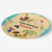 Custom Treasure Map Boy Pirate Birthday Party Papieren Bordje (Gekanteld)