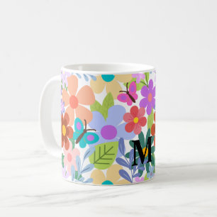 Custom Trendy Floral Pattern Koffiemok