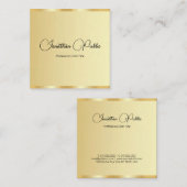 Custom Trendy Gold Look Typografie Sjabloon Vierkante Visitekaartje (Voorkant / Achterkant)