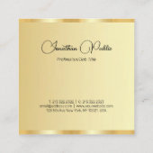 Custom Trendy Gold Look Typografie Sjabloon Vierkante Visitekaartje (Achterkant)