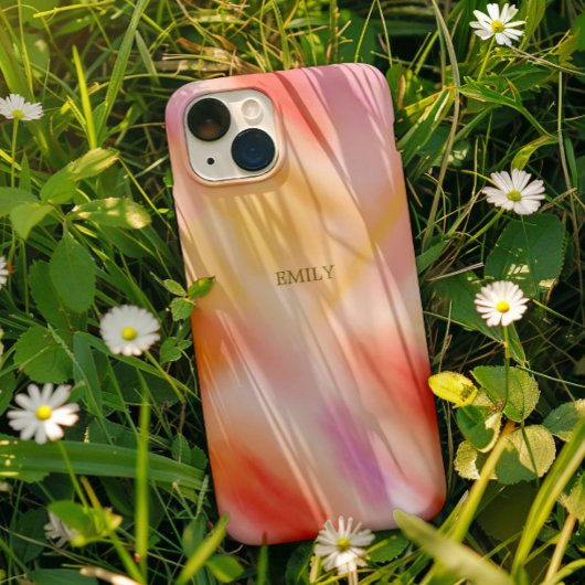 Custom Trendy Mode Lichtroze Gele Tie Dye Case-Mate iPhone Case