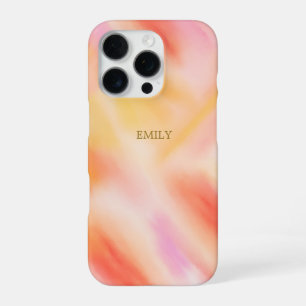 Custom Trendy Mode Lichtroze Gele Tie Dye iPhone 16 Pro Hoesje
