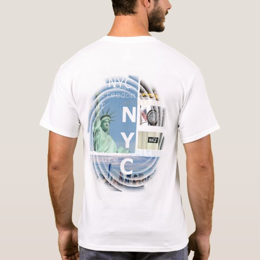 Custom Trendy Modern Elegant New York City T-shirt (Achterkant)