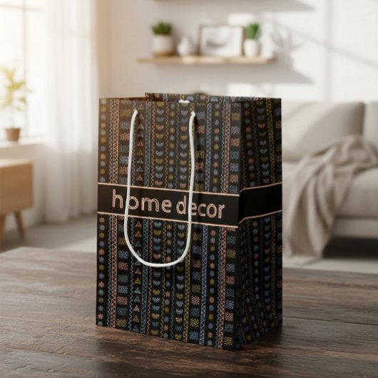 Custom Tribal Geometric Pattern Gift Bag Medium Cadeauzakje