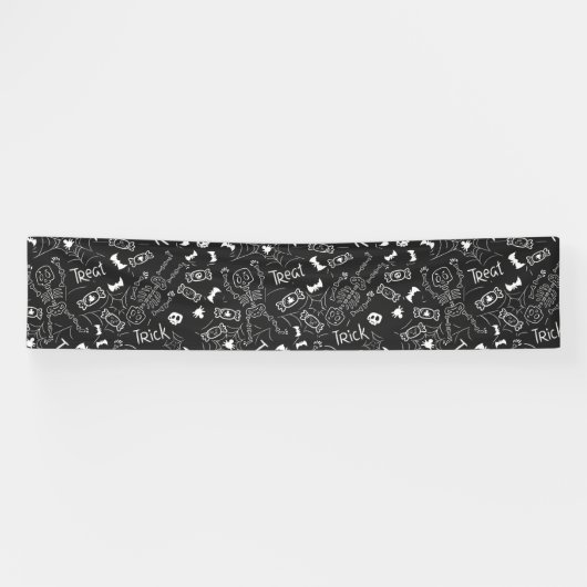 Custom Trick or treat Halloween Decorations Party Spandoek (Horizontaal)