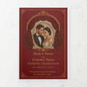 Custom Trifold Letter Fold Invitation, Size: 5" x  Drieluik Uitnodiging (Cover)