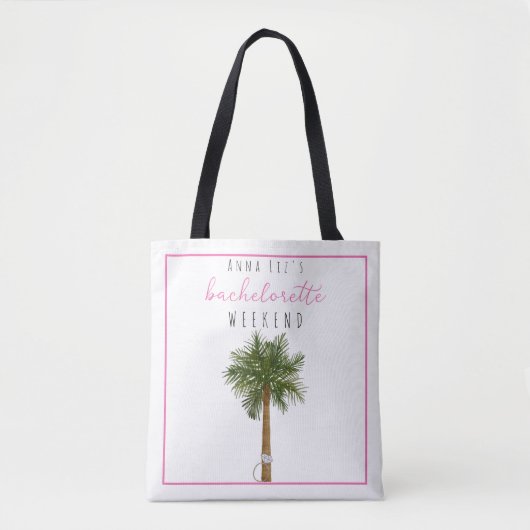Custom Tropical Bachelorette Party Favor Tote Bag (Voorkant)