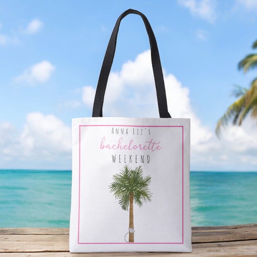 Custom Tropical Bachelorette Party Favor Tote Bag