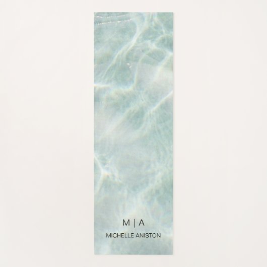 Custom Tropical Beach Zee Waves Monogram Yogamat (Voorkant)