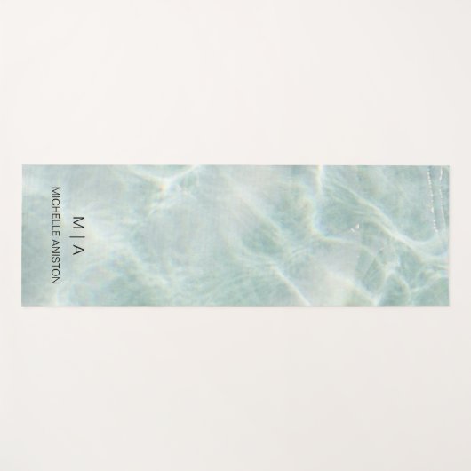 Custom Tropical Beach Zee Waves Monogram Yogamat (Voorkant (horizontaal))