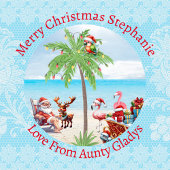 Custom Tropical Christmas in juli Party Lace Blauw Cadeaupapier