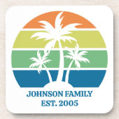 Custom Tropical Island House Palm Trees Gift Bier Onderzetter (Voorkant)