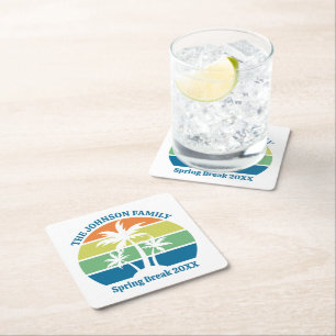 Custom Tropical Island Party Palmbomen Kartonnen Onderzetters