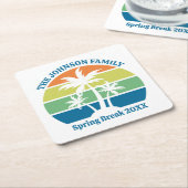 Custom Tropical Island Party Palmbomen Kartonnen Onderzetters (Schuin)