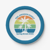 Custom Tropical Island Party Palmbomen Papieren Bordje (Voorkant)